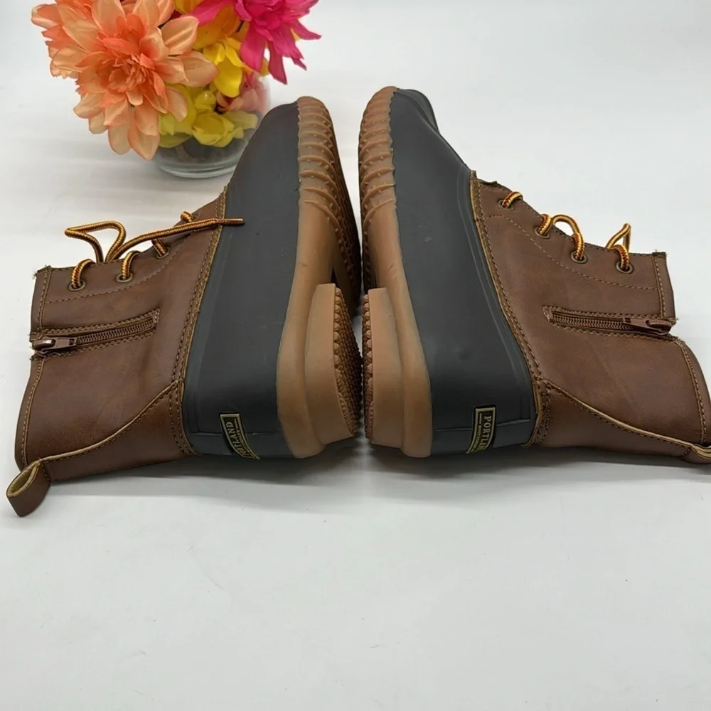 Portland Boot Company Brown Tan Duck Boots Size 10 WRB6419
